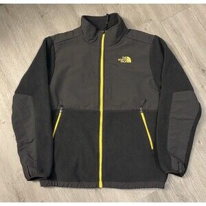 North Face Denali Jacket Boys XL Youth/Junior Gray Yellow Fleece Full Zip